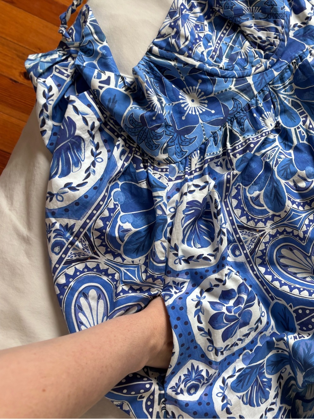 FARM Rio Blue Print Maxi Dress L - Picture 2 of 9